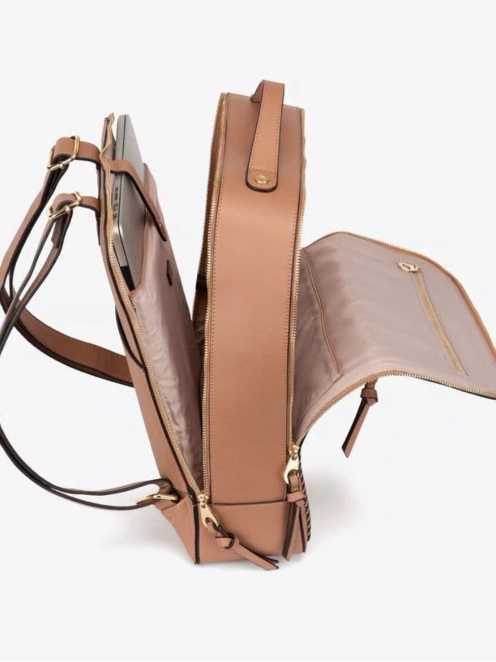 Calpak laptop Backpack in Caramel - Picture 4 of 12